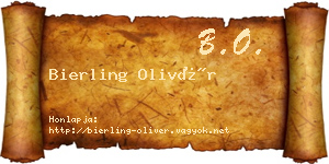 Bierling Olivér névjegykártya
